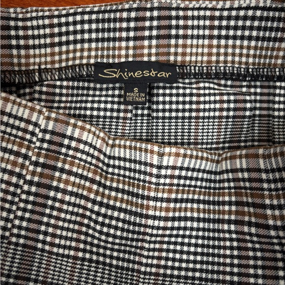 Shinestar Black and White Plaid Pleated Skirt Size Small - Picture 6 of 7